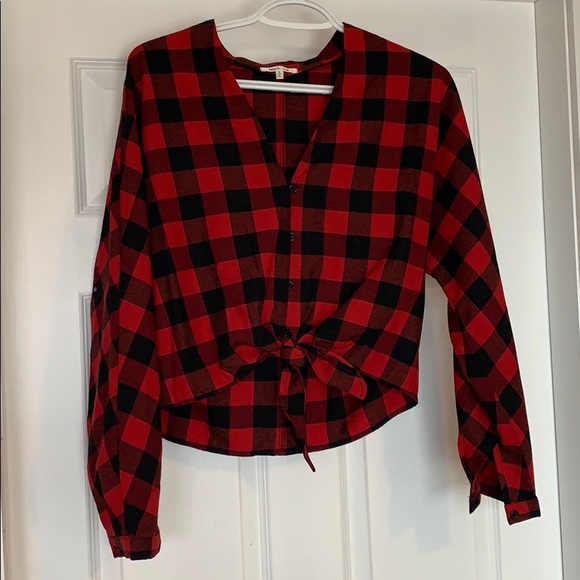Tie front buffalo plaid shirt - Picture 1 of 2